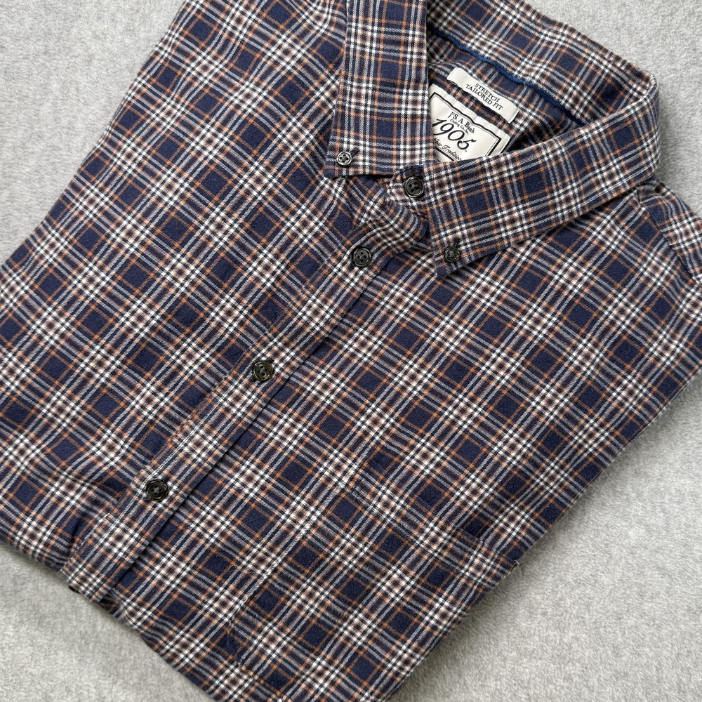 Jos A Bank 1905 Plaid Button Down Shirt 3X Stretch Tailored Fit Long Sleeve